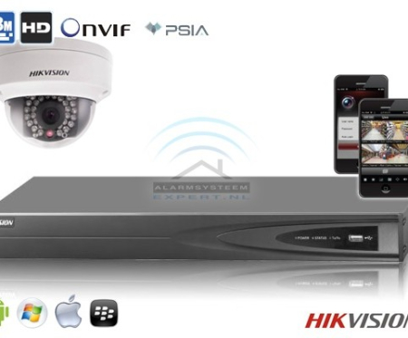Hikvision IP kit 1x dome 3mp HD camerabeveiliging set
