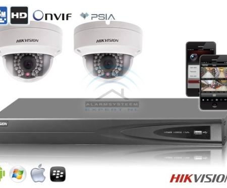 Hikvision IP kit 2x dome HD camerabewaking set met 2 IP dome camera’s